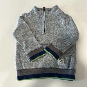 Baby Gap boys gray quarter zip pullover. Size 18-24M.